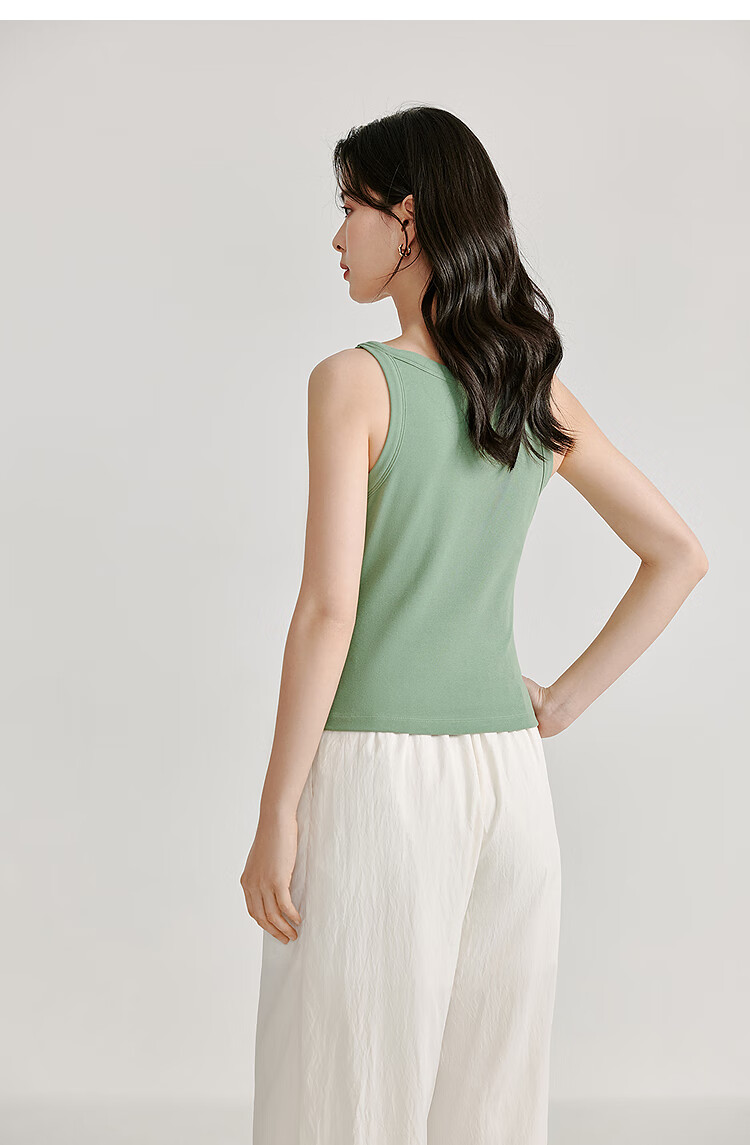 INMAN U-Neck Camisole Tank Top, Summer Women's Wear, Inner Or Outer Wear, Slimming Sleeveless Top, White, XL 19