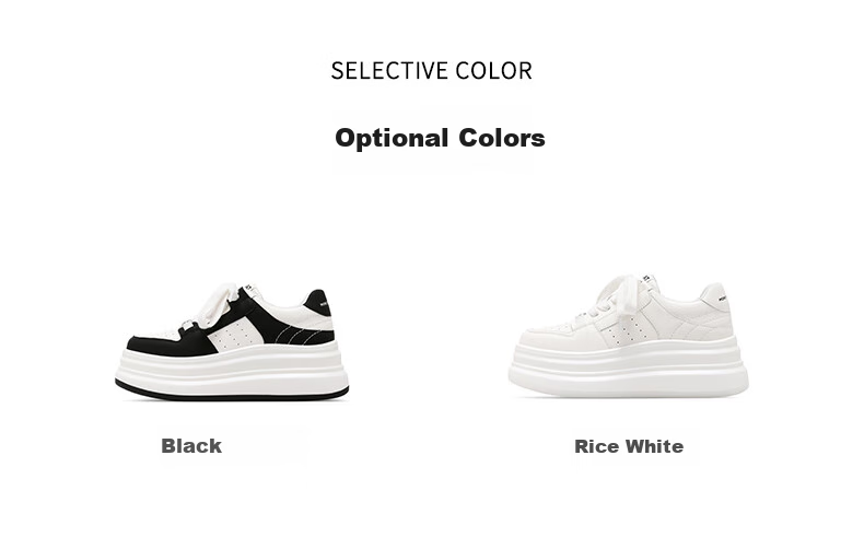 St&Sat Women's Thick-Soled Sneakers, 2025 Spring New Style Versatile Color-Block Casual Shoes SSD1112C55, Black, Size 37 3
