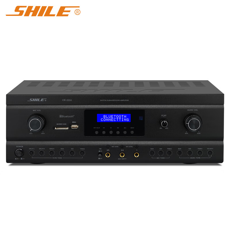 Усилитель SHILE OK-555A, с оптическим и коаксиальным входом, Bluetooth, функцией записи, анти-громкостью, караоке-усилитель высокой точности, 250 Вт