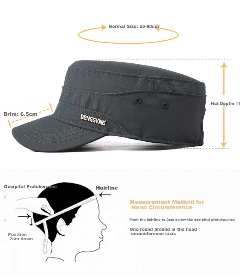 Denssyne Spring And Autumn Short Brim Quick-Dry Flat Top Hat for Middle-Aged And Elderly, Outdoor Casual Sun Protection Baseball Cap, All-Season Dad Hat 8