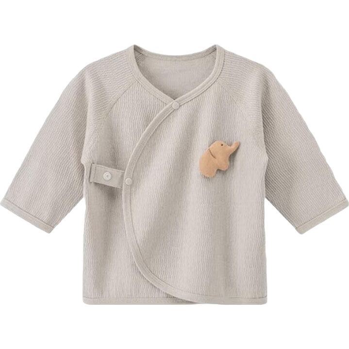 Guaiqixiong Newborn Long-Sleeve Tie-Up Top for Spring And Autumn, Newborn Baby Monk Robe, Boneless Pure Cotton Infant Maternity Ward