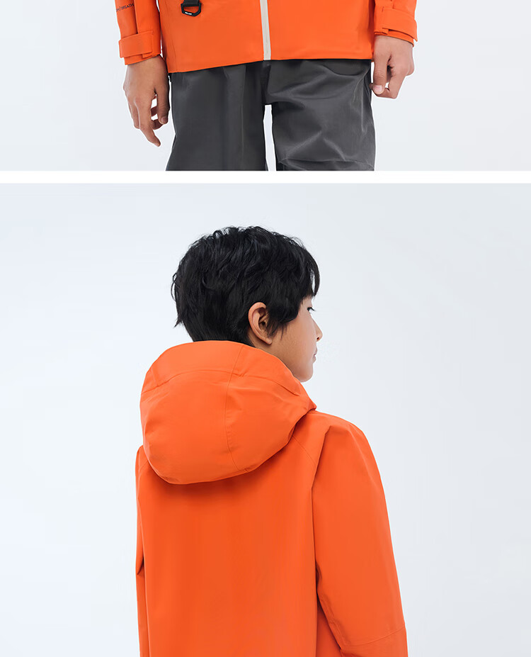 Pelliot [Xiaoshanke] Children's Outdoor Hardshell Waterproof Jacket for Boys And Girls, Model 135101017, Orange, Size 150 29