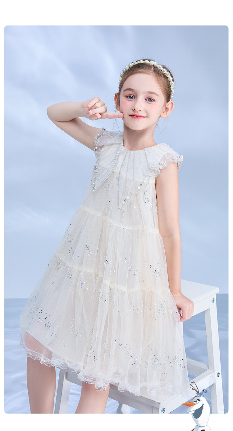 Disney Girls' Elsa Princess Dress, Summer 2026 New Stylish Children's Clothing 2