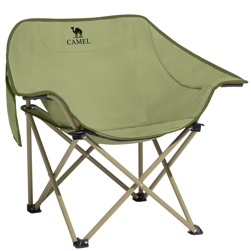 CAMEL Outdoor Camping Chair Fishing Stool Beach Recliner Moon Chair with Armrest Folding Stool Camping Equipment Table and Chair 3642