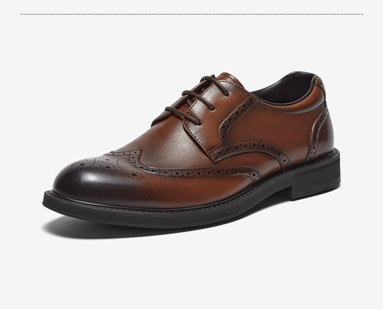 Bata Formal Shoes for Men, Spring And Autumn Breathable Cowhide Sheepskin Brogue Business Commute Wedding Shoes 8