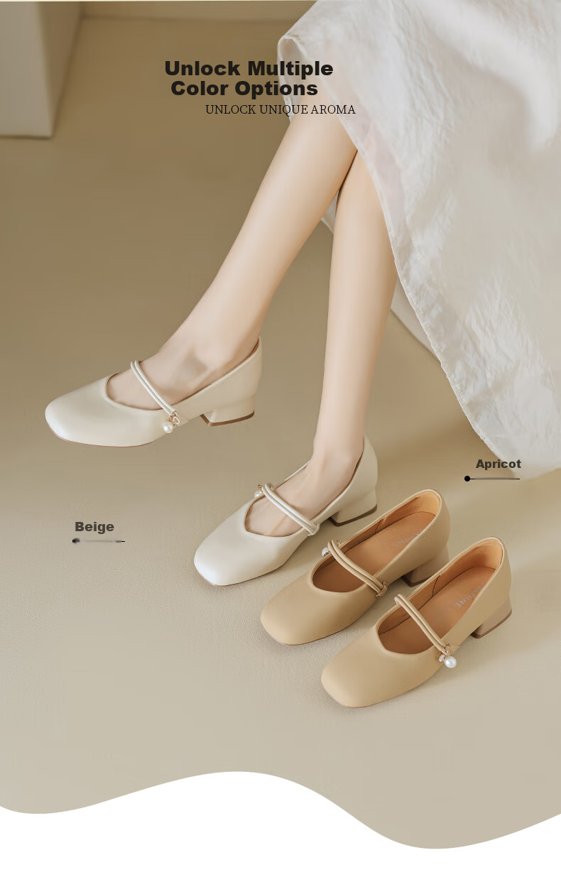 Daphne Women's Shoes, 2026 New Autumn Style, Comfortable Thick Heel, New Chinese-Style Single Shoes, Elegant And Stylish, Perfect for Pairing with Dresses, Leather Shoes 1