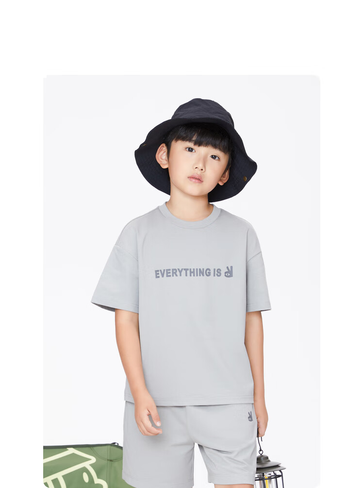 Annil [7A Antibacterial] Children's Short Sleeve T-Shirt, Parent-Child Outfit, Summer Moisture-Wicking Breathable Casual Top 9