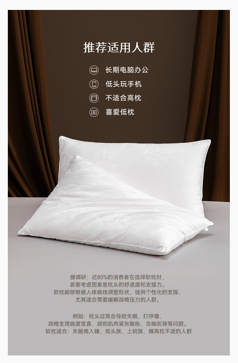 Silk Empress 100% Mulberry Silk Pillow Cervical Pillow Sleep Aid Medium-Low Height Single Home Use Comfortable Pillow Low Height 3