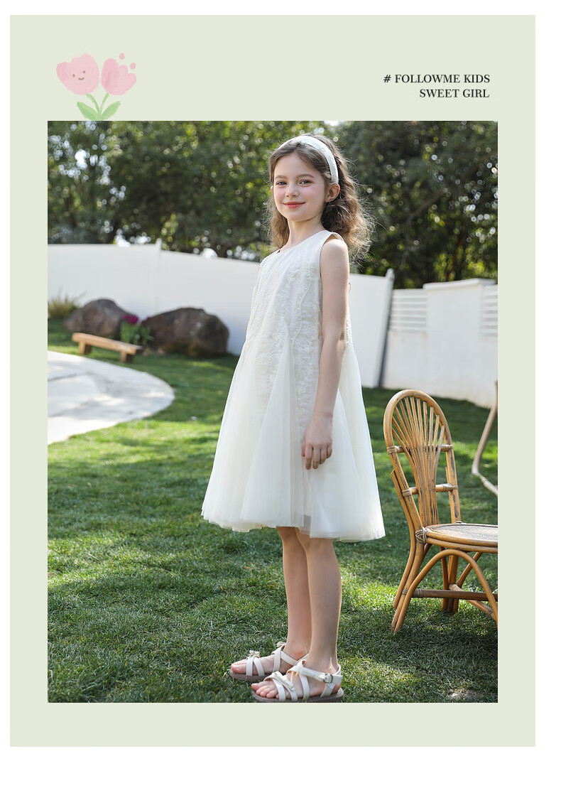 Follow Me Girls' Sandals, Summer New Style, Soft Sole, Breathable Open-Toe Roman Shoes, Little Girl Princess Shoes, Beige, Size 32 6