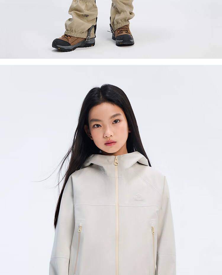 Pelliot [Xiaoshanke] Children's Outdoor Hardshell Waterproof Jacket for Boys And Girls, Model 135101017, Orange, Size 150 19