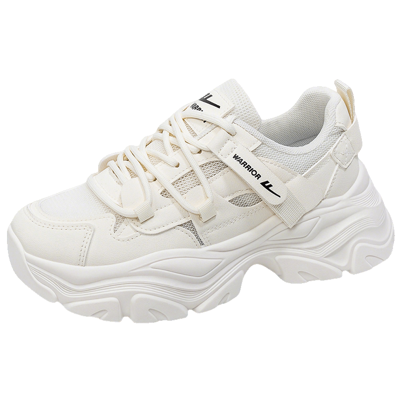 Huili Official Women's Dad Shoes, New Style for Summer 2026, Thick-Soled Height-Increasing Breathable Casual Shoes for Women, Beige, Size 35