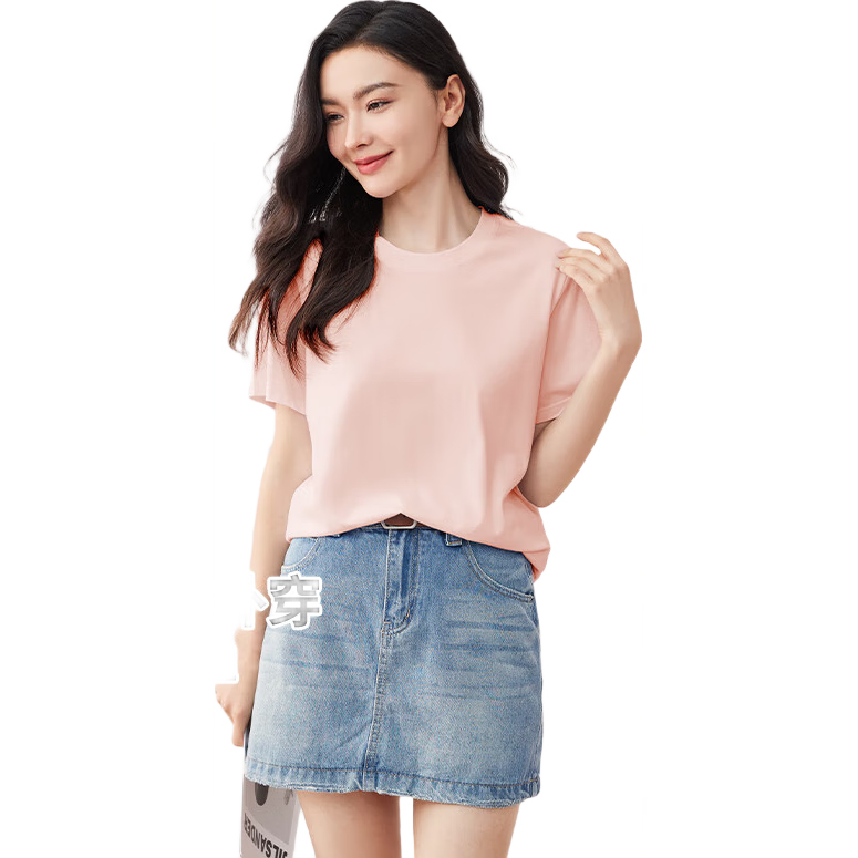 MiiOW Women's T-Shirt, Summer Lightweight Cotton Modal Cool-Feeling Short-Sleeve Round Neck Casual Versatile Undershirt