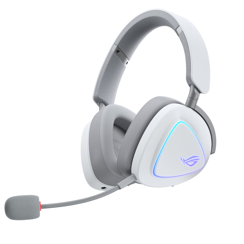 ROG Prism 2 Headset, Wireless Tri-Mode Connection, Speednova Technology Lightweight Gaming Headphones with Surround 7.1 Sound, 3.5mm, Moonlight White, Yangtze River Delta