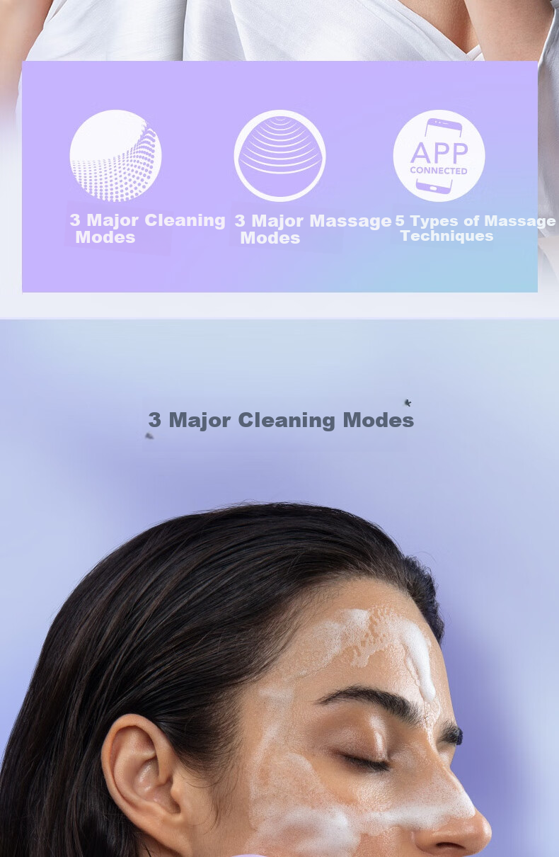 FOREO Luna Electric Facial Cleansing Device LUNA 4, Deep Cleansing And Soothing Face Cleaner, 2-In Cleaning And Massage Facial Tool, Suitable for Sensitive Skin, Purple 5