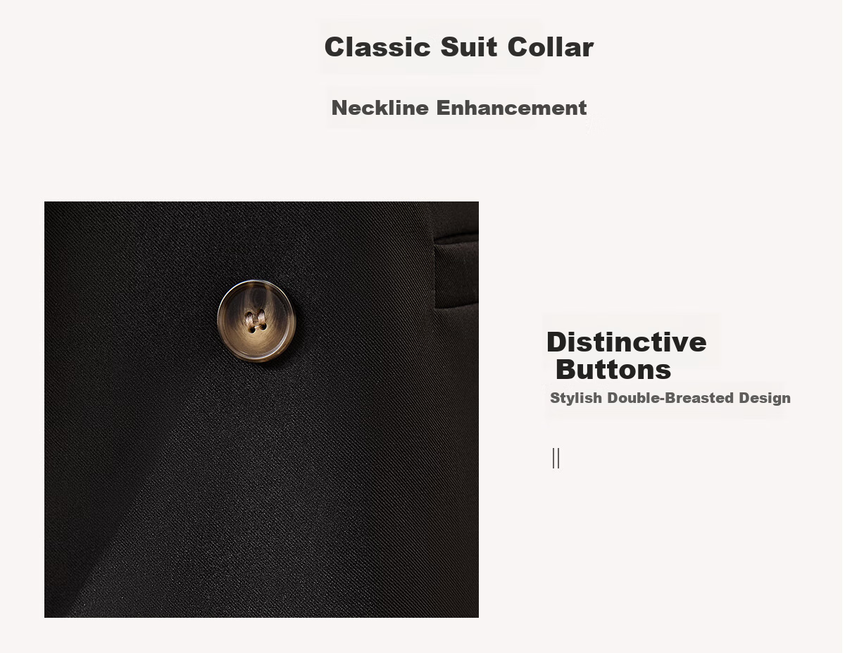 Chushen Short Blazer for Women, Versatile Double-Breasted Suit Jacket, Petite Short Coat Top S13JF453 Size 2XL 5