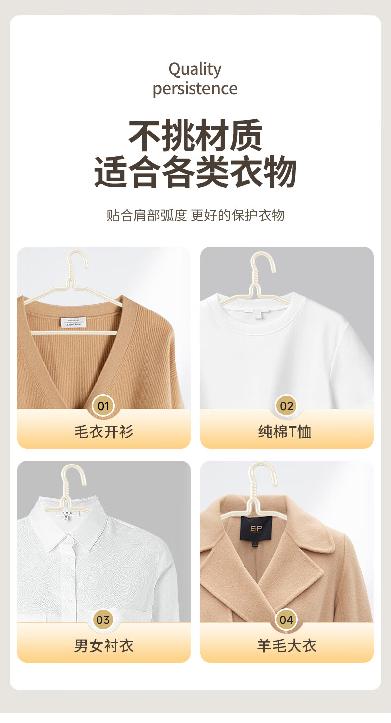 Baicaoyuan Non-Slip Hanger Set for Clothes, Adult Household Extra Wide and Thick Large Clothes Hangers, 10 Pieces 12