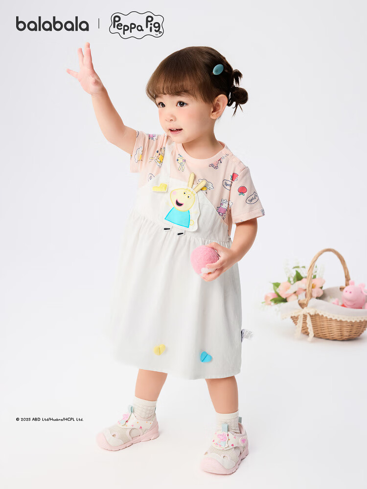 BALABALA Girls' Dress 2025 Summer Peppa Pig Collaboration Mall Edition 200225111004 1