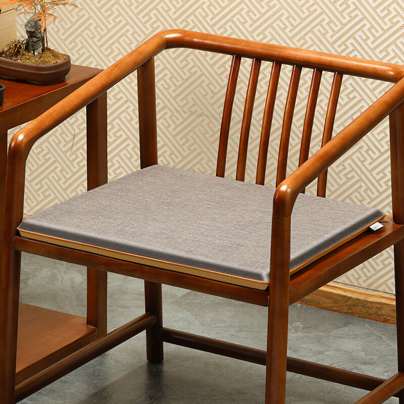 Huamanshengting Tea Table And Chair Cushion, Chinese-Style Redwood Chair Seat Cushion, Car Seat Cover, Solid Color Smoke Gray (3cm Foam), 45*45cm