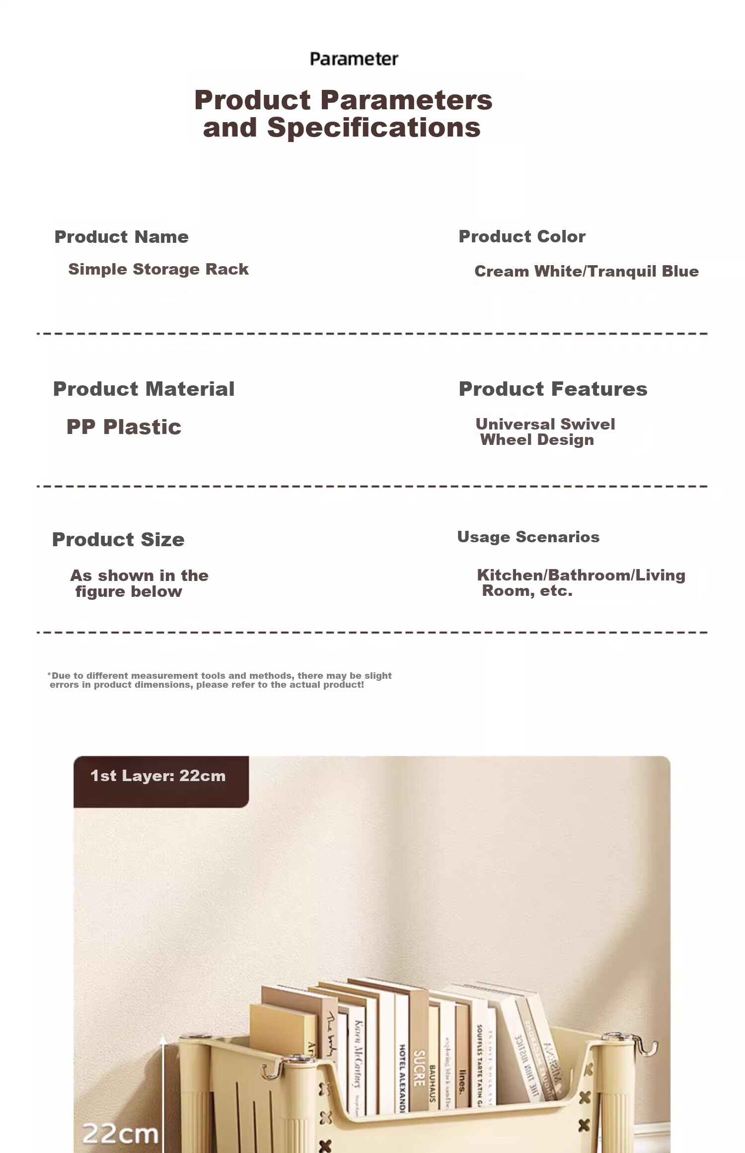 Quanpinwu Movable Bookshelf Storage Rack, Floor-Standing Bookcase, Bag Organizer Shelf, Storage Rack, Snack Shelf, Small Cart, Small Bookshelf 11