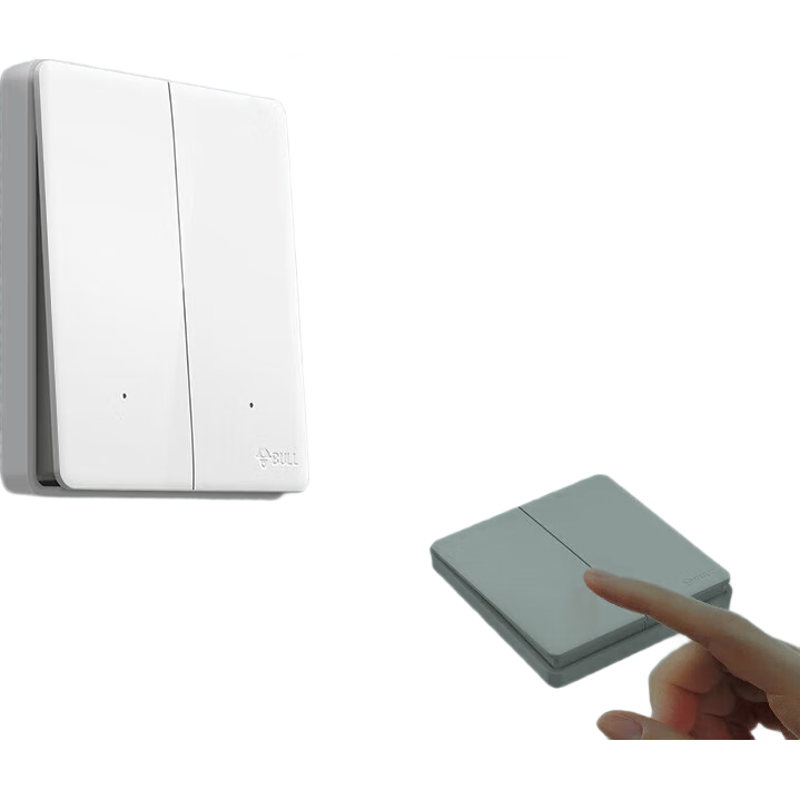 BULL Switch Socket, Wireless Remote Control Switch, Two-Gang Single-Pole Switch, Dual Control Multi-Control Q211, White Concealed Installatio