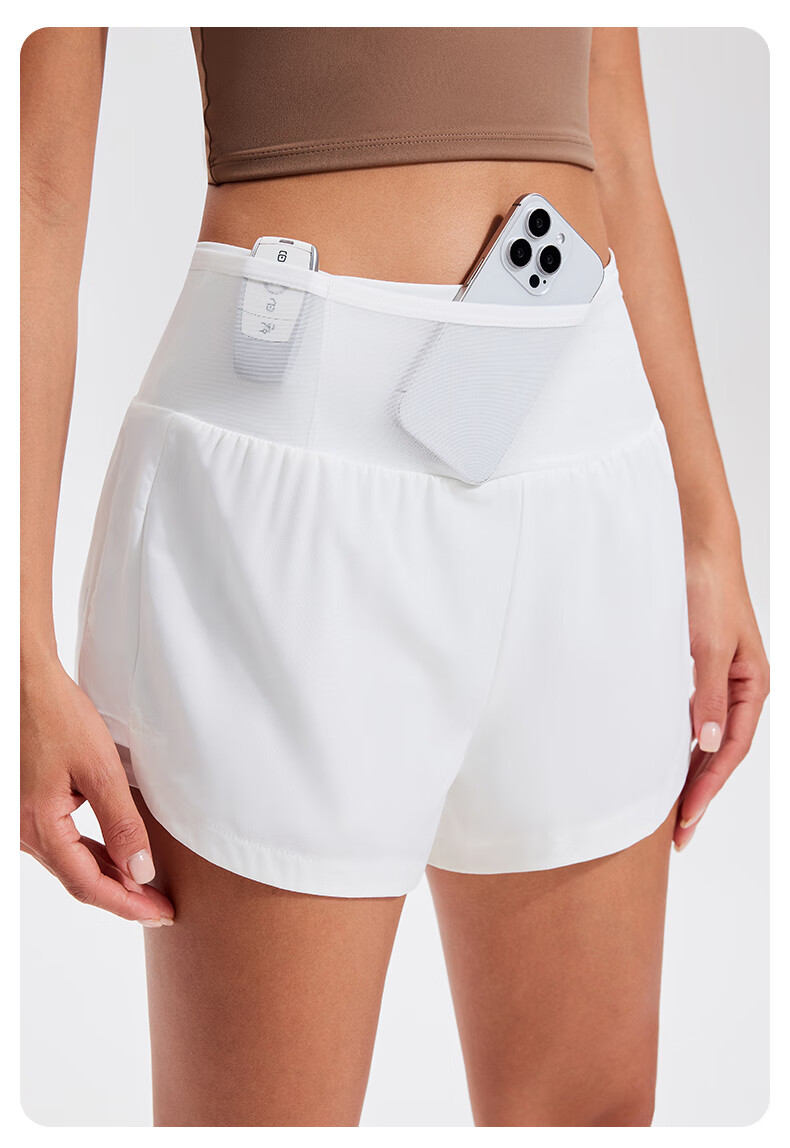 Cosleaf Women's Professional Running Shorts for Marathon, High-Waisted Tummy Control Shorts with Pockets, Slimming Yoga Fitness Pants 25
