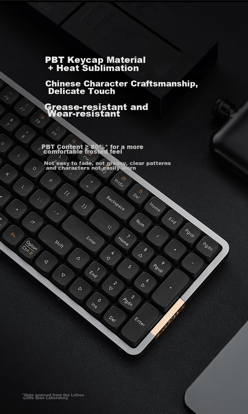 LOFREE Xiaoshun 100-Key Low-Profile Keyboard OE919, Wired And Bluetooth Dual-Mode, Low-Profile Mechanical Keyboard, Aluminum Alloy Body, Deep Space Phantom 11