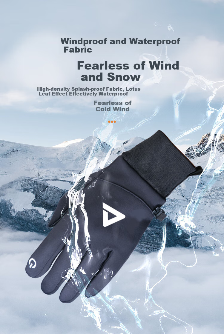PEAK Cycling Gloves for Men And Women, Autumn And Winter Cold-Resistant Mountain Bike Outdoor Non-Slip Touchscreen Compatible Warm Gloves, Suede Gray 5