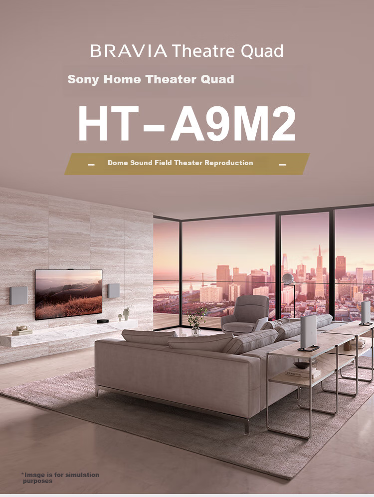 SONY HT-A9M2 Quad, Wireless Home Theater System with 360 Smart Dome, 4K120Hz VRR ALLM Wall-Mounted TV Speaker, Soundbar 2