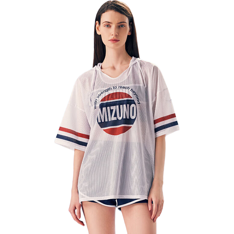 MIZUNO Women's Beach Sun Protection Three-Piece Swimsuit Set, Tank Top Cover-Up, Slim Fit, Hot Spring Wear GB303 White M