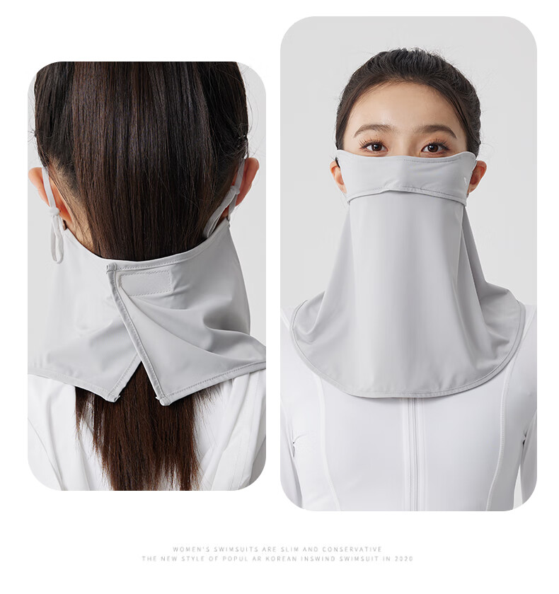 ANTA Neck Protection Sun Shield Full Face Breathable Blush Mask Eye Corner Guard Lightweight Skin-Friendly UV Protection Mask Black 9