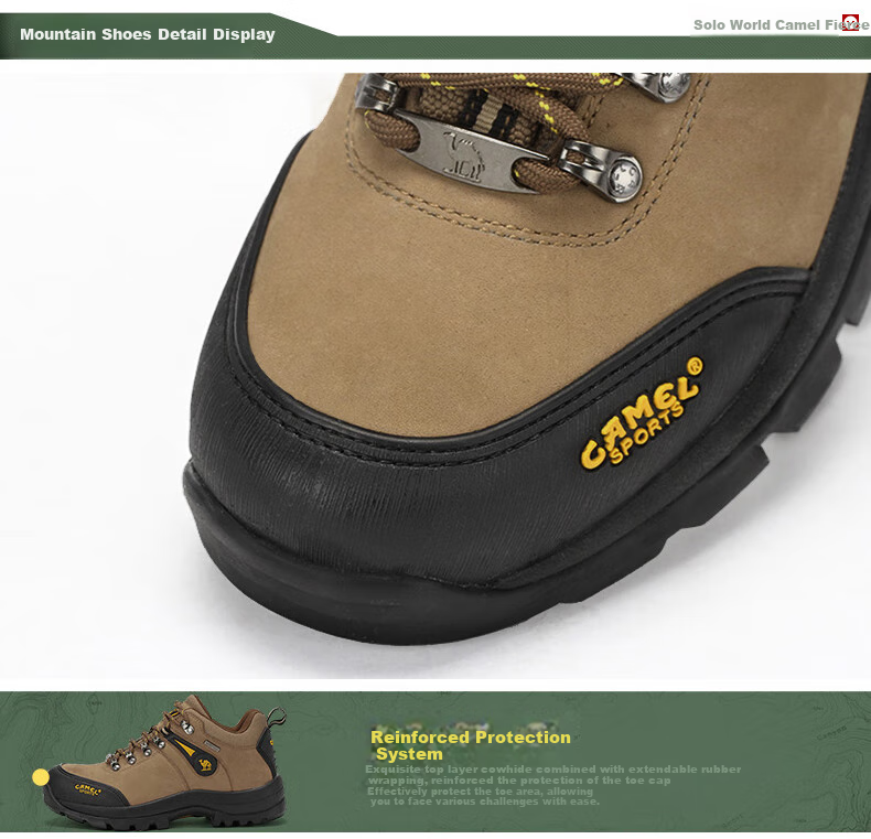CAMEL Outdoor Hiking Shoes for Men, Durable Trekking Shoes, Cowhide Outdoor Footwear A63202a6015 Brown Size 42 11