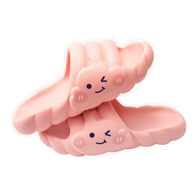 RENBEN Women's Slippers, Comfortable Outdoor And Indoor Sandals, Fashionable Thick Soft Sole, Ice Cream Pink, Size 38-39
