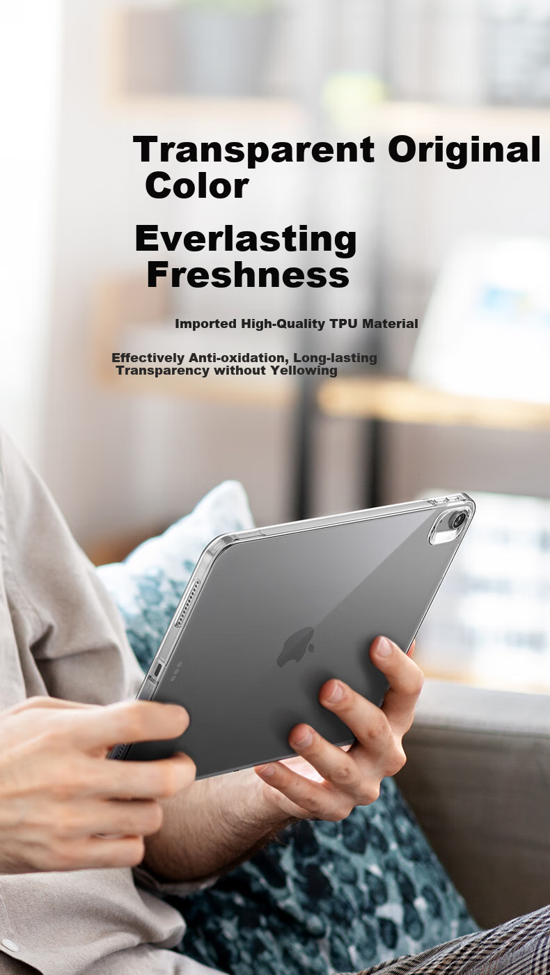 ESR IPad Air8/7/6/5/4 Protective Case, 11-Inch 2026/25/24/22/21 Models, 10.9-Inch Apple Tablet Back Cover, Slim Shockproof TPU Transparent Single Bottom Case, Translucent White 6