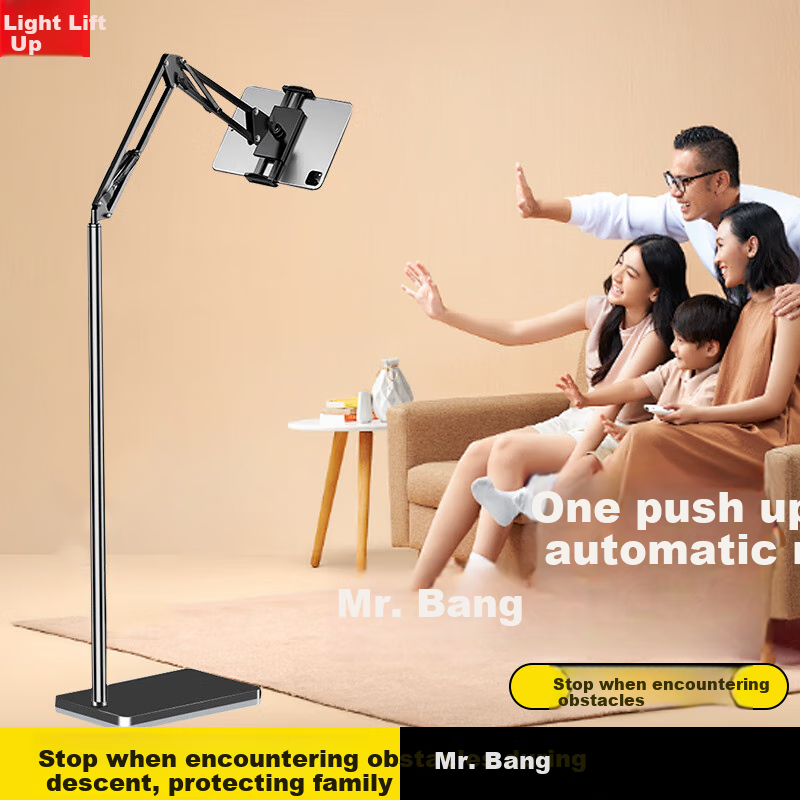 Zitai Phone And Tablet Stand, Floor-Standing IPad Live Streaming Stand, Lazy Bedside Stand for Overhead Shooting, Adjustable Telescopic Video Recording Stand for Watching Shows And Online Classes, Arm-Supporting Bracket, 135CM