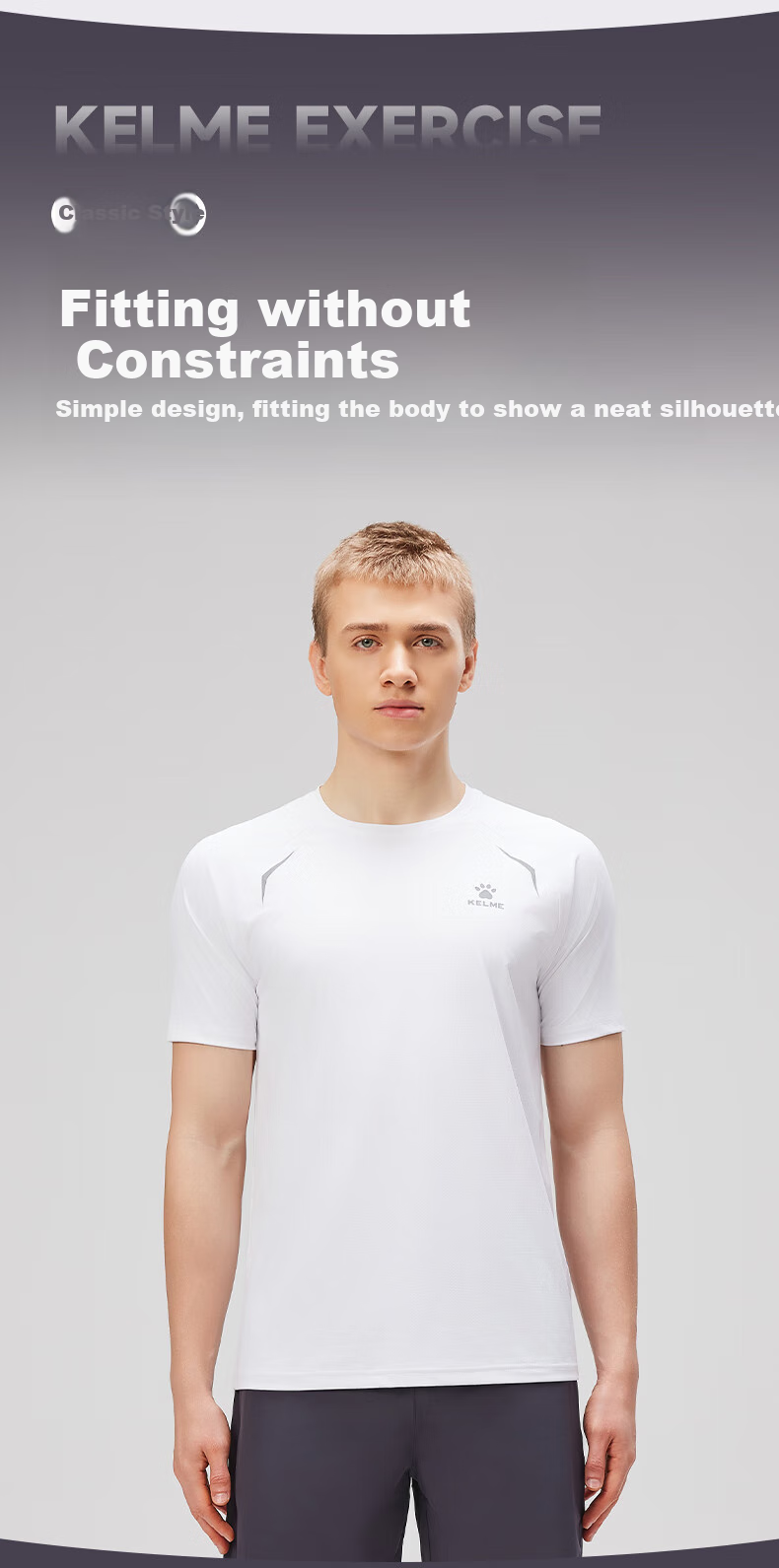 KELME Sports T-Shirt for Men, New Summer Outdoor Running Fitness Training Breathable Cool Sun Protection Short-Sleeve Top 3