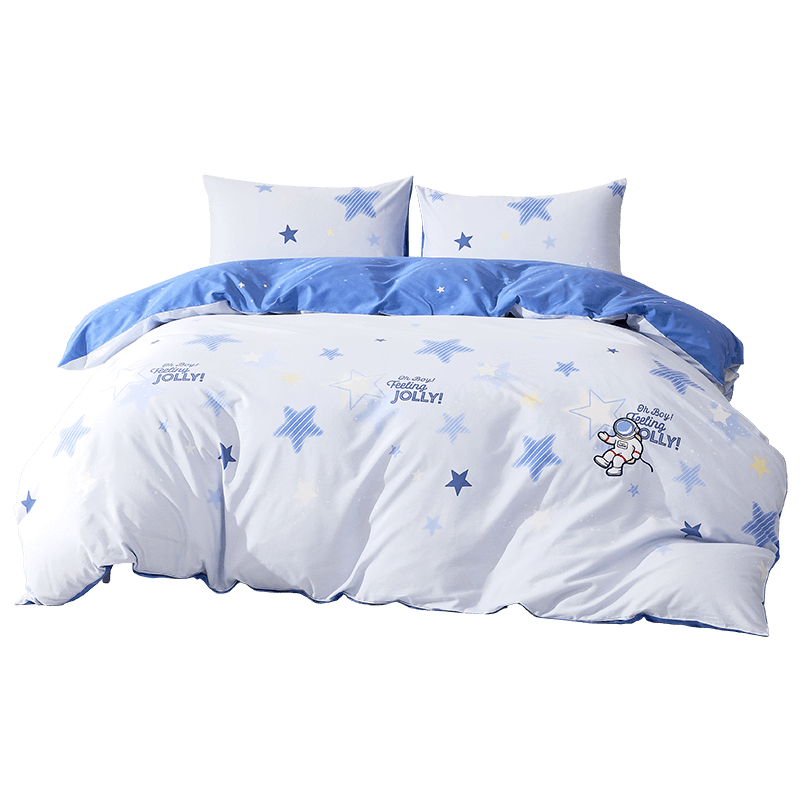 MERCURY Kids Pure Cotton Duvet Cover, 100% Cotton Class A Quilted Bedding, Antibacterial Single Piece Bedding for Dormitory, Single Size 150x210cm