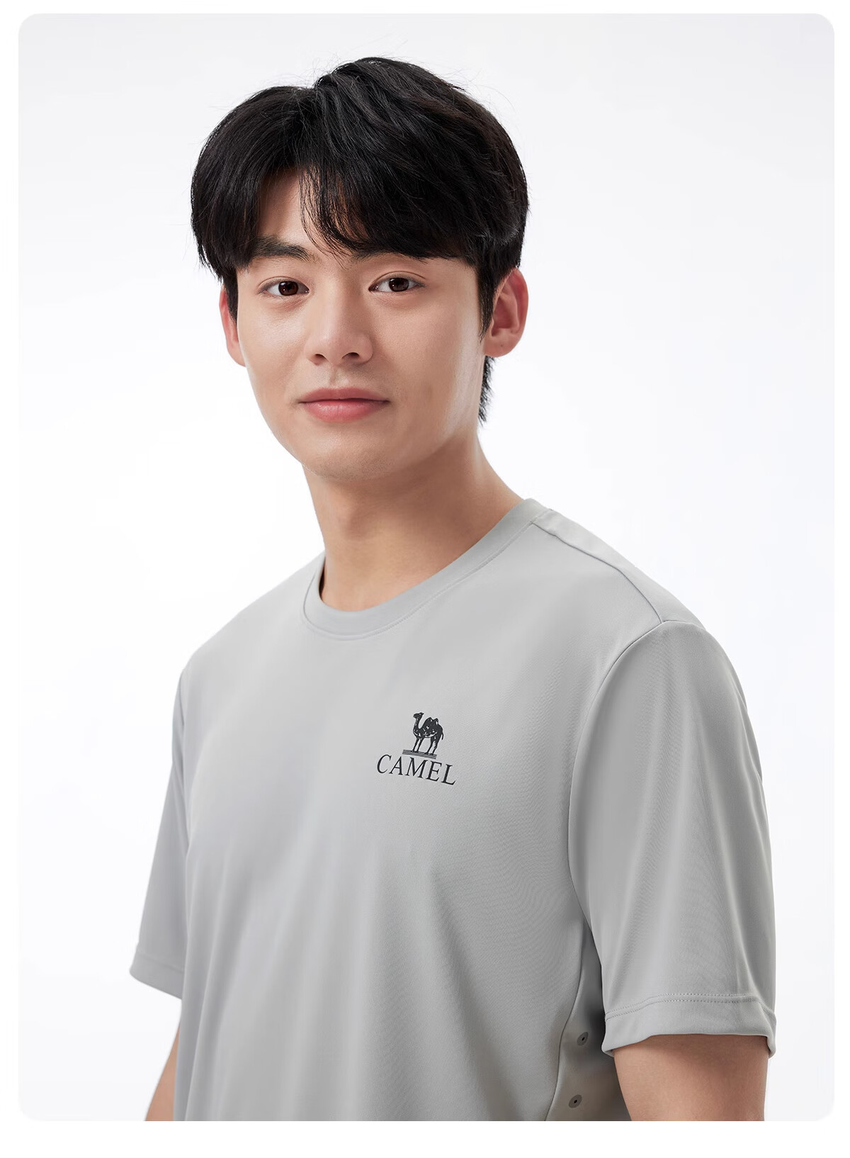 CAMEL Men's T-Shirt, Versatile Round Neck Short Sleeve, Quick-Dry Breathable Solid Color Top Undershirt Half Sleeve for Women, 1060 S 5