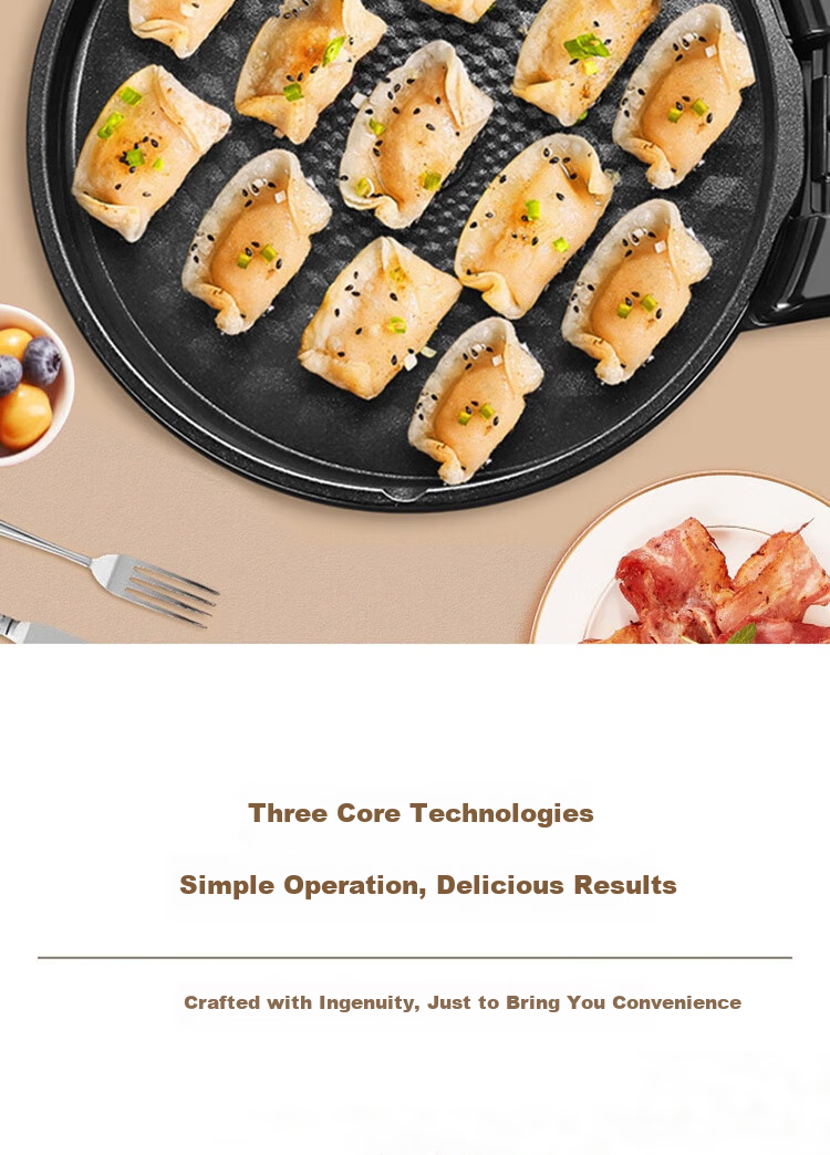 SUPOR Electric Griddle, Home Pancake Maker, Crepe Pan, Grill And Flatbread Machine, 26mm Deep, Breakfast Machine, Antibacterial Baking Tray, JJ30AQ648 4