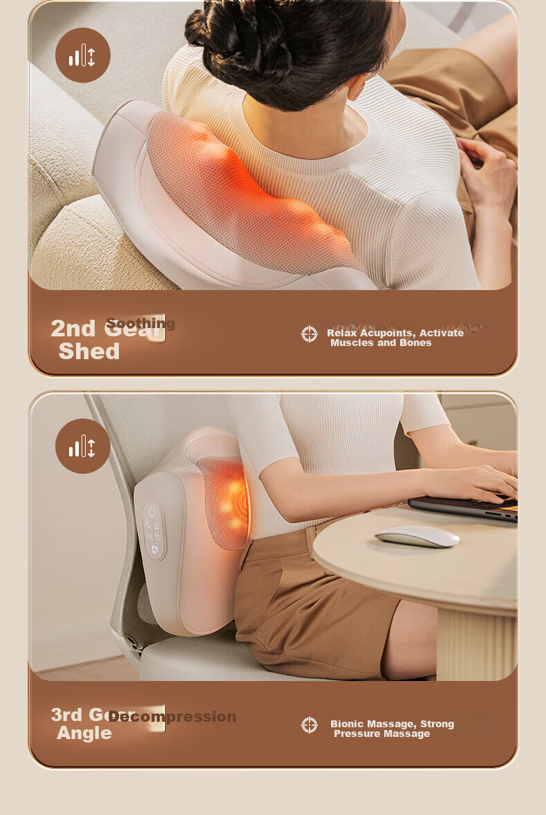 AUX Cervical Massager 4332 (Rechargeable Gift Box Set), Back And Neck Massage Device Pillow, Shoulder And Neck Pain Relief Tool, Mid-Autumn Festival Gift 15