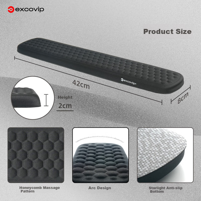EXCO Honeycomb Soft Keyboard Handrest, Ergonomic Mouse Pad, Wrist Rest, Keyboard Wrist Support, Wrist Pad, Anti-Tendonitis Palm Rest 0444 8