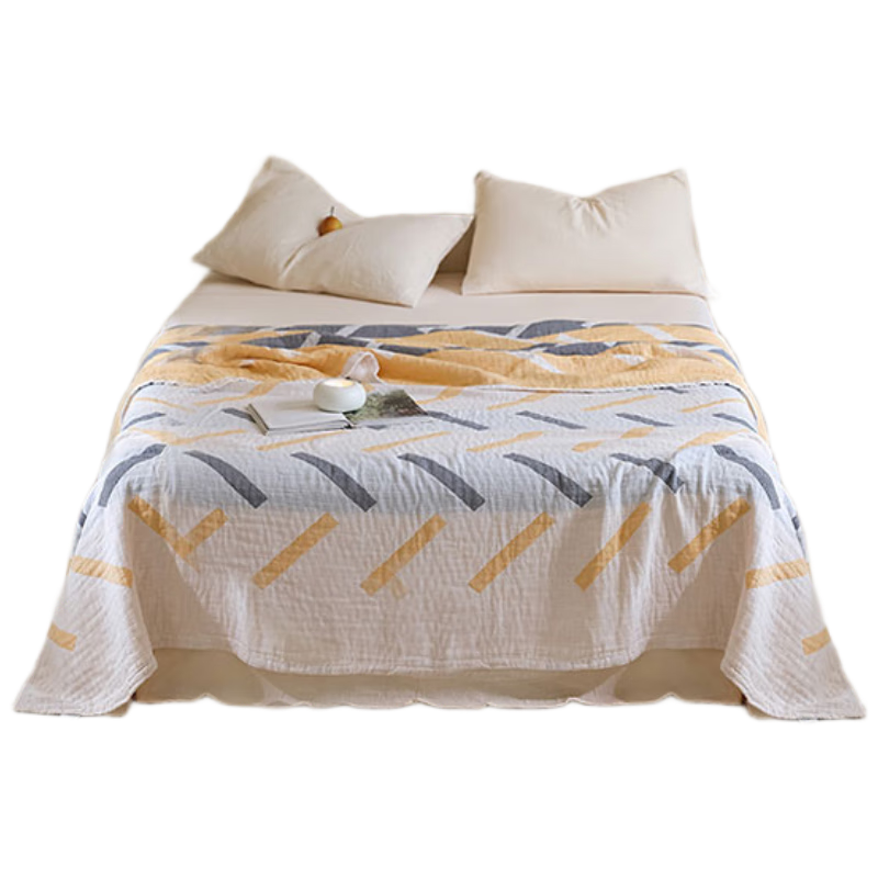 KING SHORE Class A Pure Cotton Antibacterial Towel Blanket, Six-Layer Gauze Office Nap Blanket Air Conditioning Quilt, Jiguang, 2*2.4M