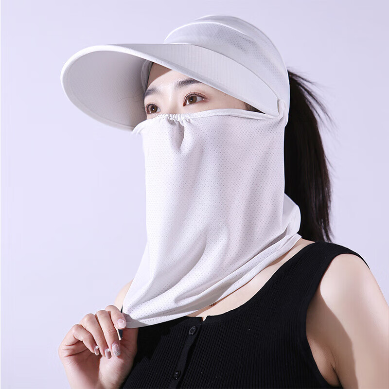 SolarStorm Summer Sunscreen Face Mask Women UV Protection Ice Silk Breathable Mask Face Veil Outdoor Cycling Neck Guard Sunshade Hat
