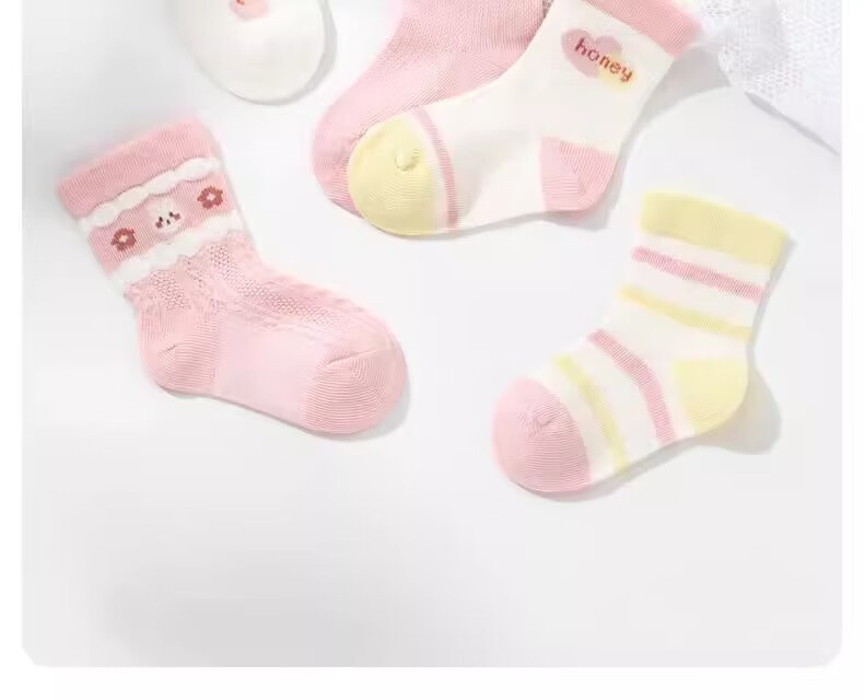 Niduoxiong Children's Socks, Spring And Autumn Thin Breathable Baby Socks, Infant Socks, 10A Antibacterial Cute Girls' Socks, Seamless 1