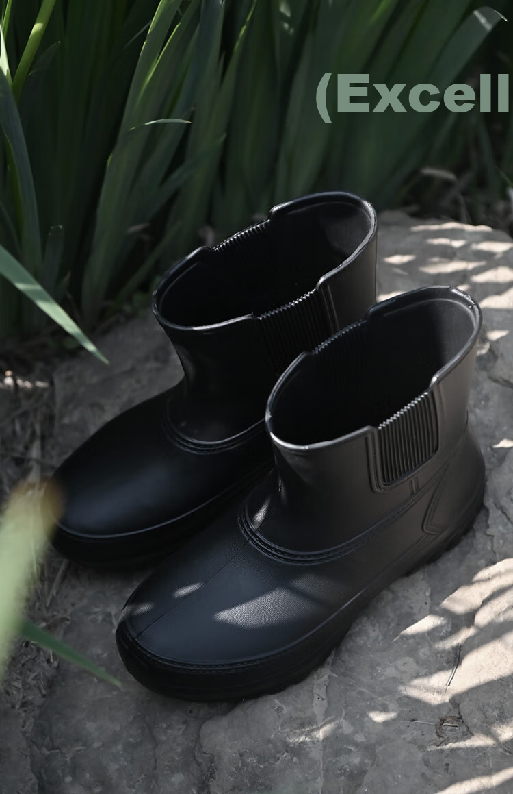 Chudun Non-Slip Shoes, Snow Boots, Rain Boots, Waterproof, Non-Slip, Oil-Resistant, EVA Water Shoes, Work Shoes, Black, Size 39/40 14