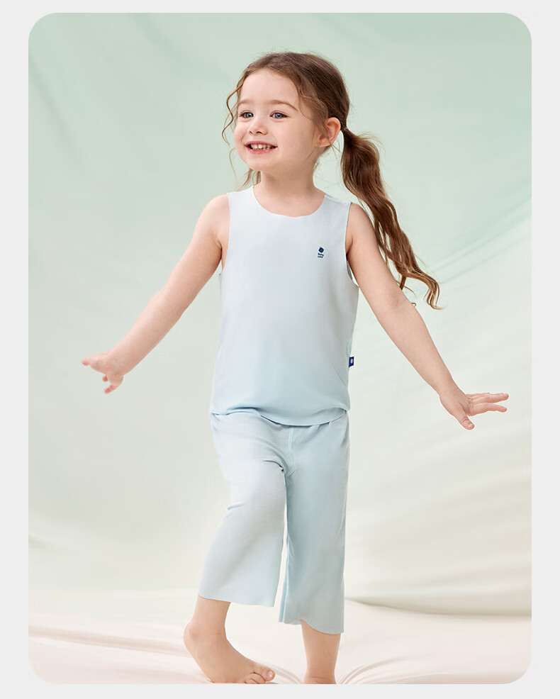 Babycare Youkesi Children's Vest, Summer Thin Style, Baby Loungewear Pajamas Onesie, Wind Sail Blue, 120cm 6
