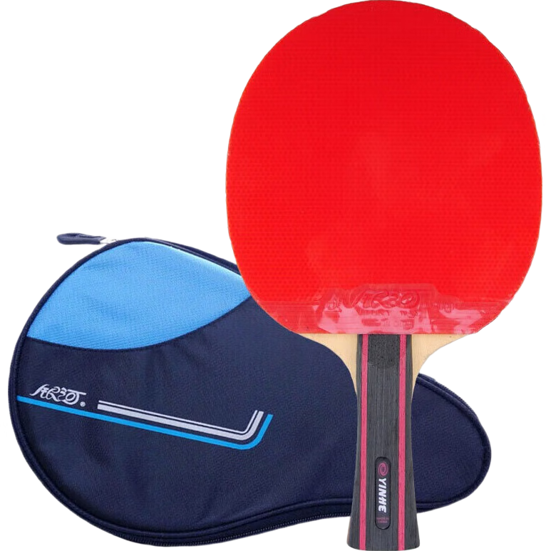 YINHE Table Tennis Racket Pair, Horizontal Grip 06, Six-Star Double-Sided Reverse Rubber, Racket Case Included