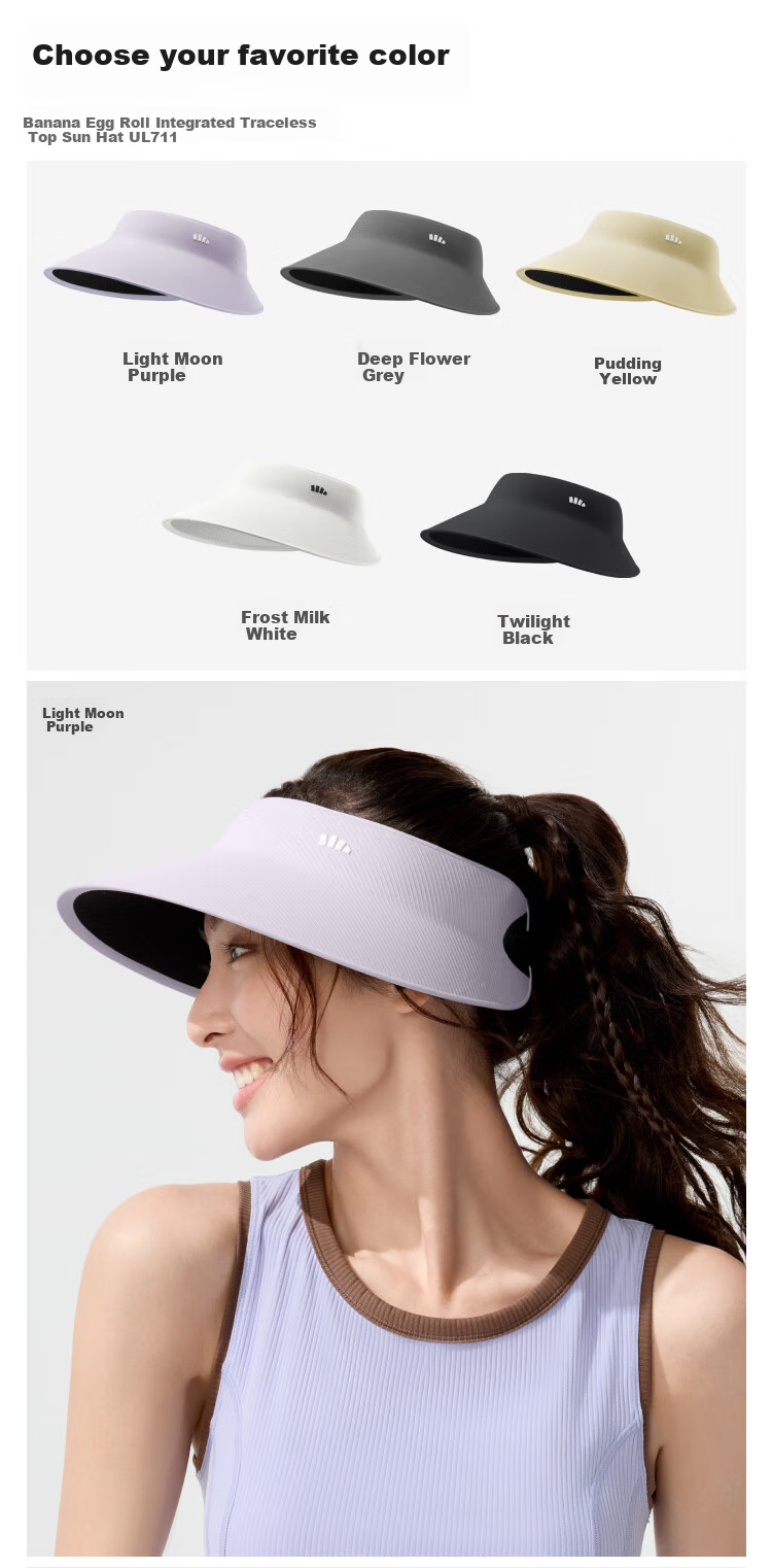 Beneunder Seamless Open-Top Sun Protection Hat for Women, UV-Resistant Sun Hat, UV Protection, UL711 Black 15