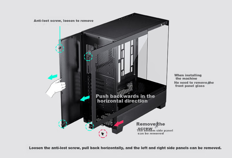 PHANTEKS XT523 View Black Sea View Tempered Glass Full View TX Motherboard Case for Desktop Computer (Side ARGB Light Strip/360mm Water Cooling Support/Type-C) 16