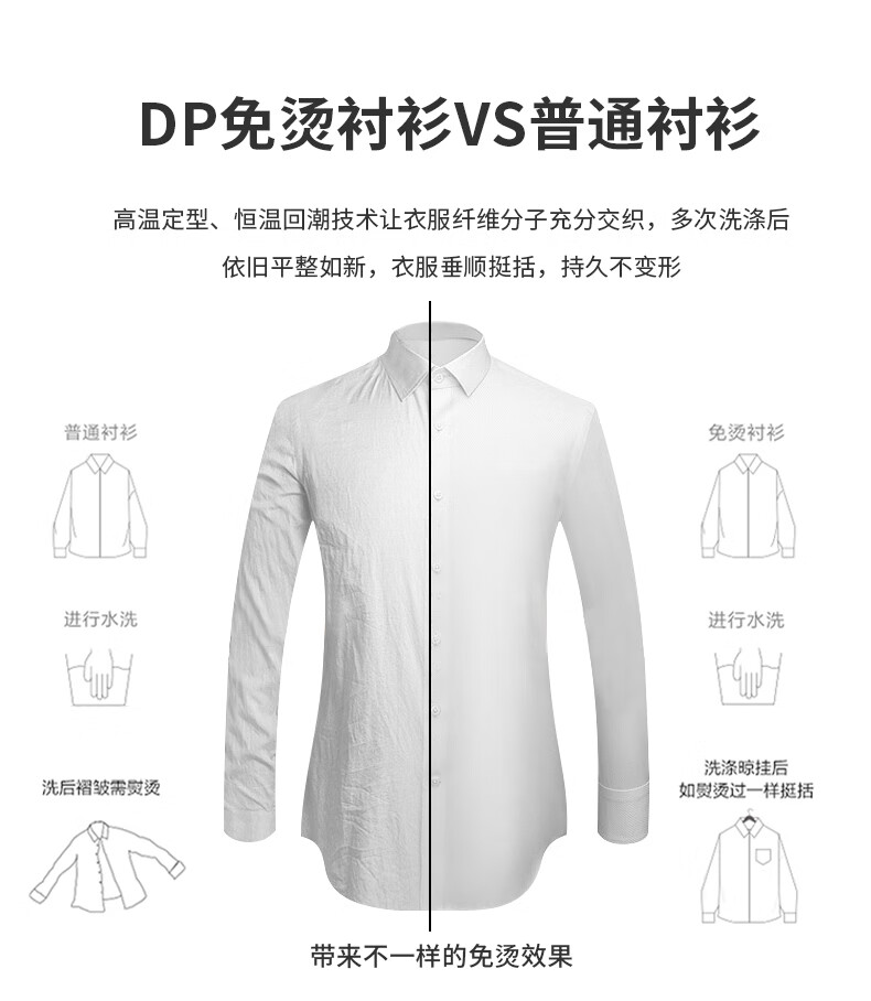 Shanshan [200-Thread Mulberry Silk DP Non-Iron] Men's Long Sleeve High-End Luxury Shirt Light Gray Houndstooth 43 4