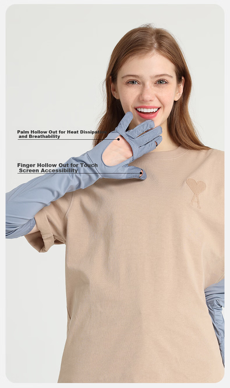 Kenmont Outdoor Sun Protection Gloves for Women, Spring And Summer Thin Arm Sleeves, UV Protection Driving Long Gloves Km-3793 4